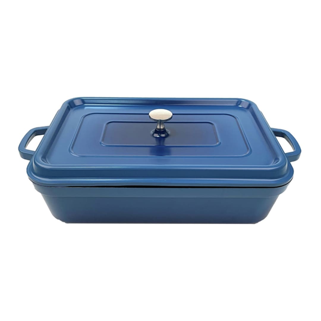 G.E.T. CA-017-CB/BK Heiss Cobalt Rectangle 7.5 Quart Roaster
