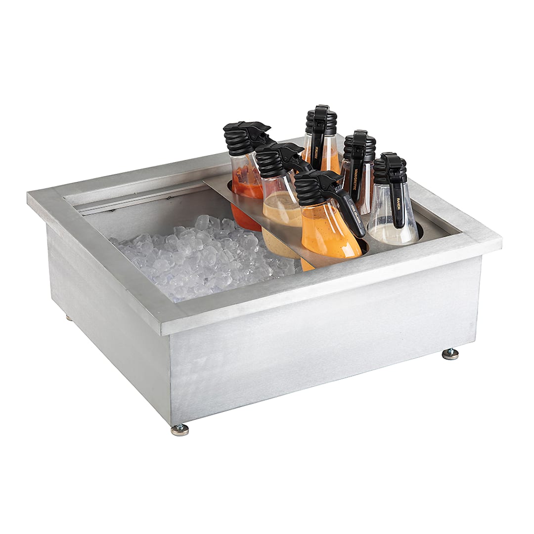 TableCraft CW8006BRATCL Silver 31" x 27.375" x 11" Dbl Portable Ice Well