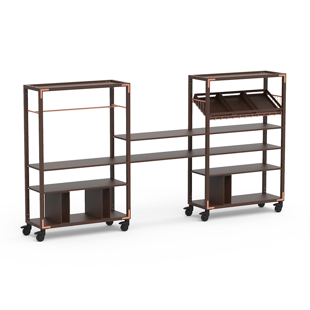 Steelite MGCCAN07DCXW Dark Canvas Coffee Lounge Display w/ Casters