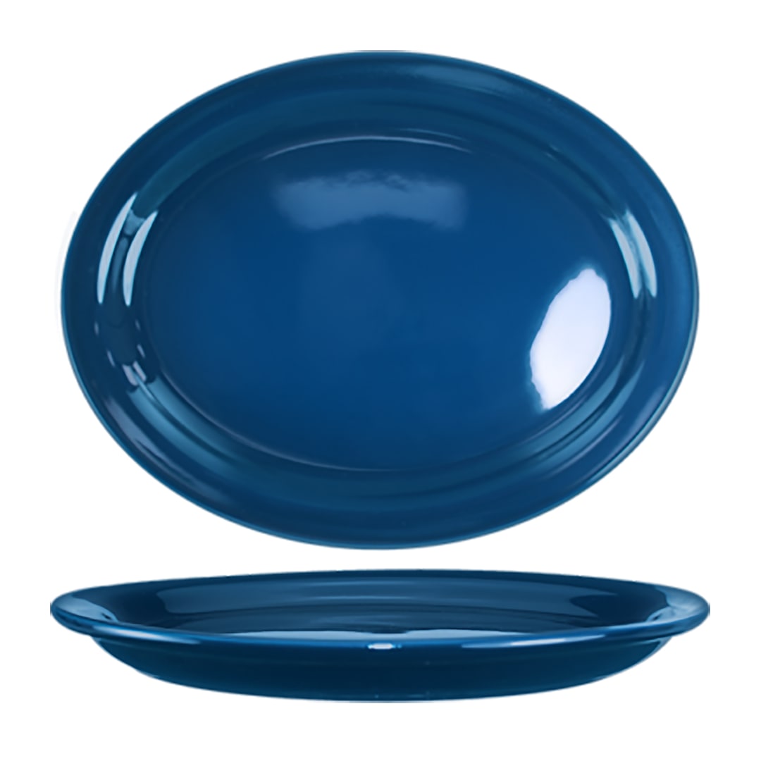 Int'l Tableware CAN-12-LB Cancun Lt Blue 9.75 x 7.5 Platter