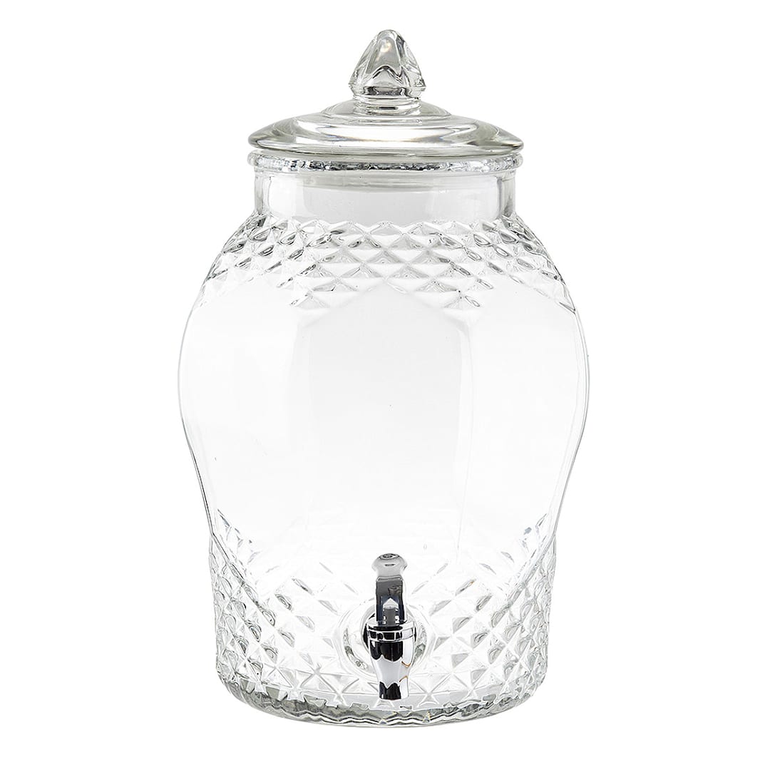 TableCraft 10699 Decorative Glass 2 Gallon Beverage Dispenser