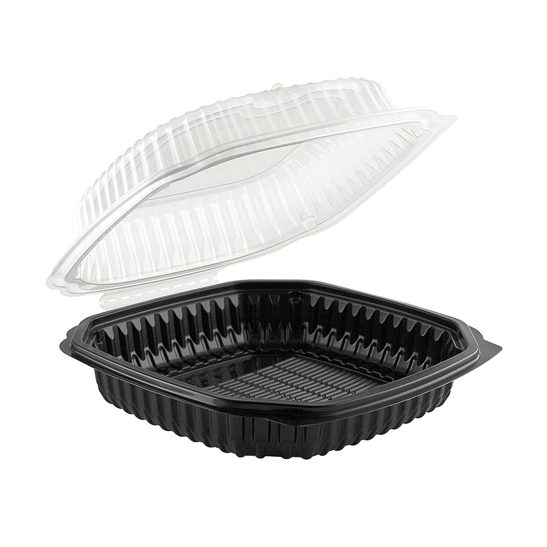 Anchor Packaging 4691011 Blk/Clr Hinged 47.5 Oz. Container