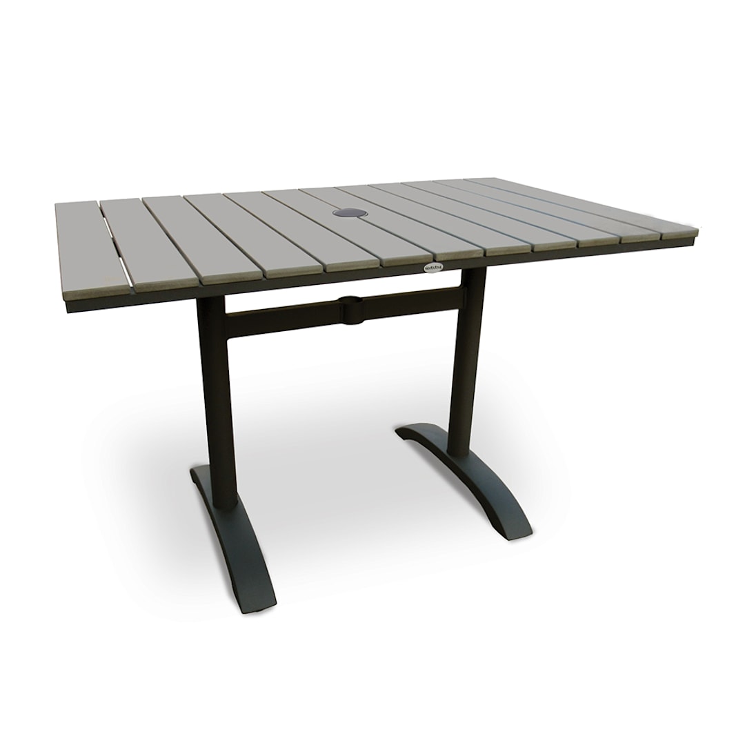 Just Chair PW801TT-3048-UMB Dark Grey 30 x 48 Table with Umbrella Hole