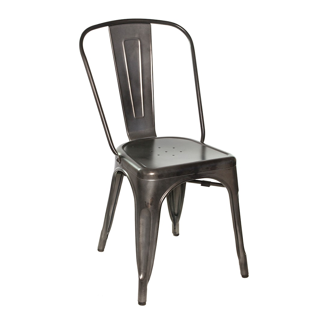 Just Chair G42518 Gun Metal Indoor/Outdoor Stack Sidechair