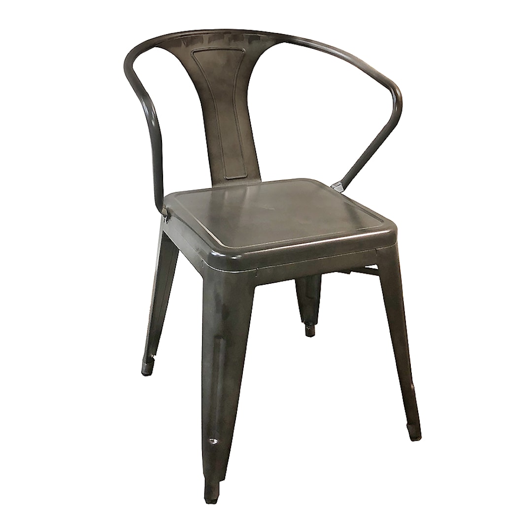 Just Chair G42518A Gun Metal Indoor/Outdoor Stack Armchair