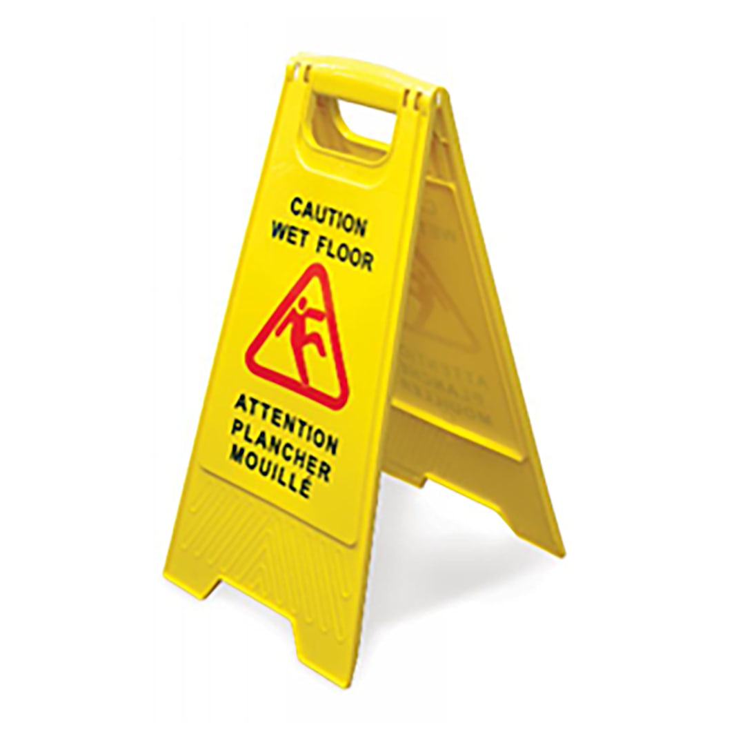 Darling Foodservice Wet Floor Bi-Lingual Caution Sign