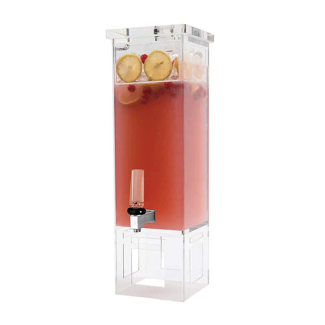 Rosseto LD111 Clear Acrylic Square 2 Gallon Beverage Dispenser