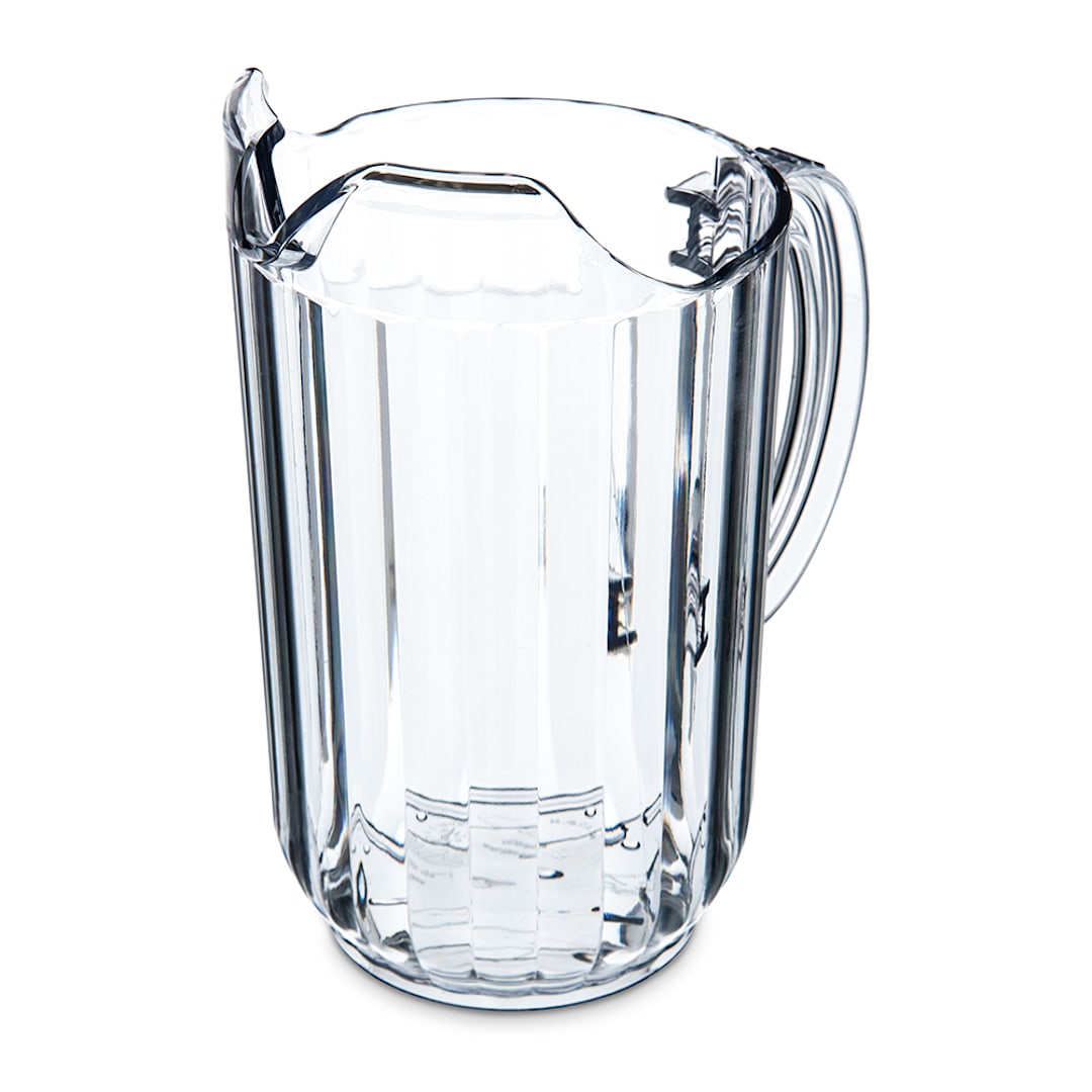 Carlisle 553807 Clear 48 Ounce Beverage Pitcher with Fluted Sides