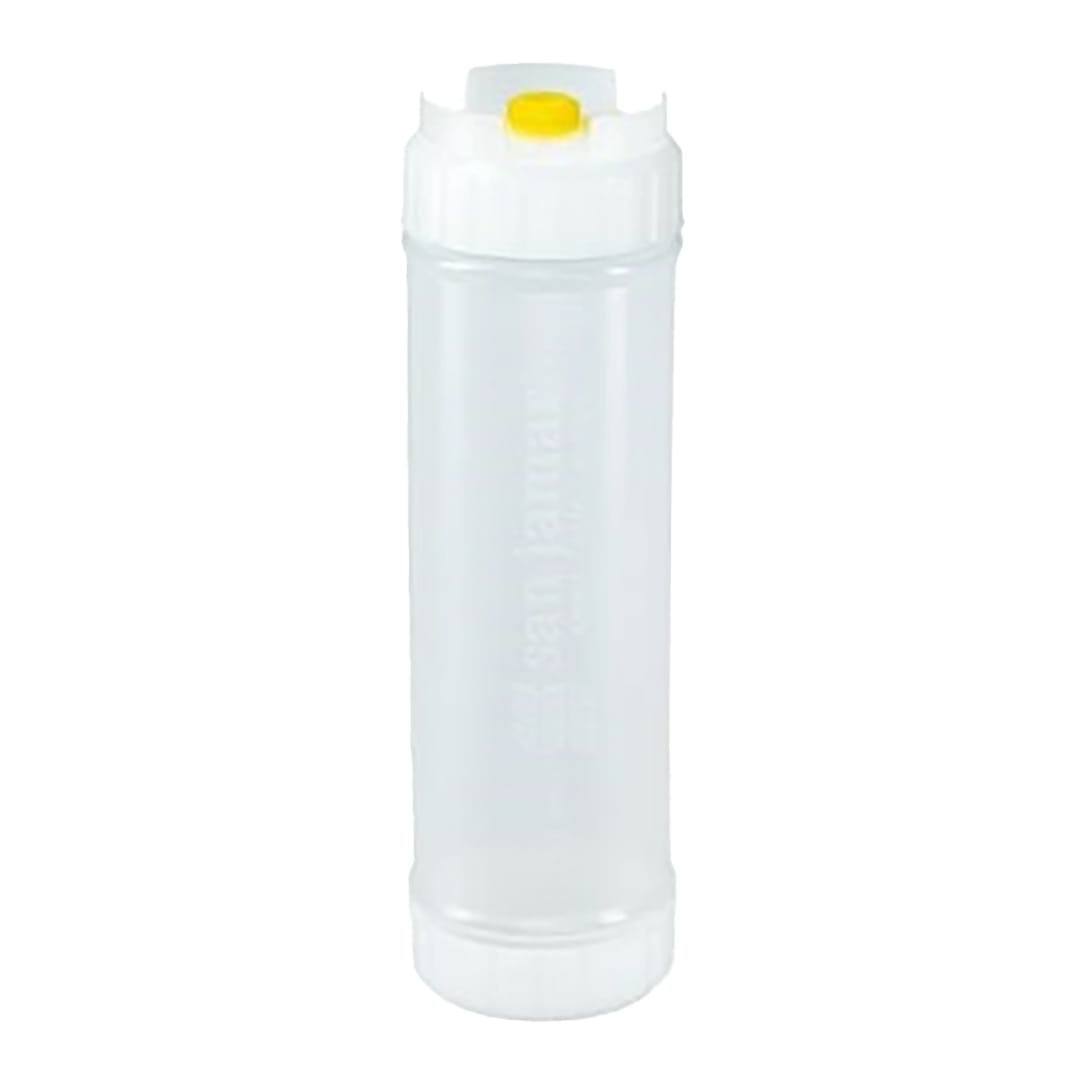 San Jamar 857324M 24 Oz. EZ-KLEEN Bottle w/ Med Yellow Valve - 6 / CS