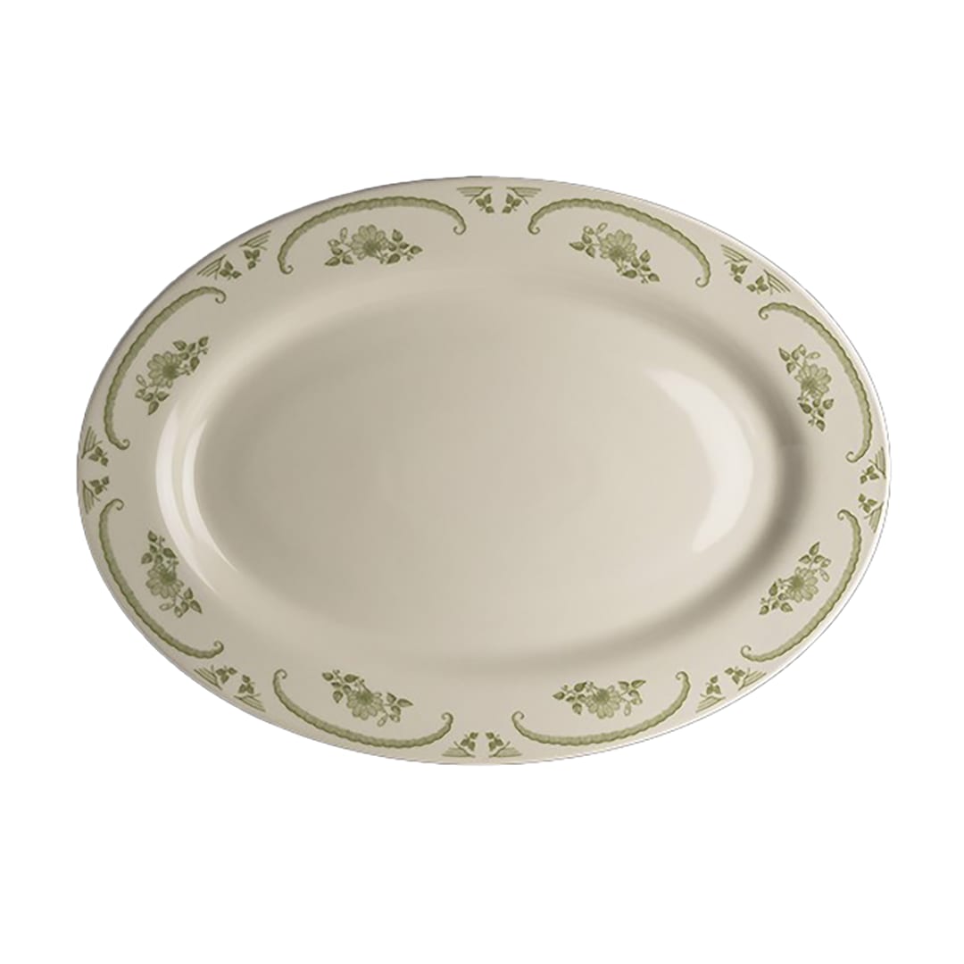 Homer Laughlin HL1589885 American Rose Moss 15.63 x 11.4 Platter