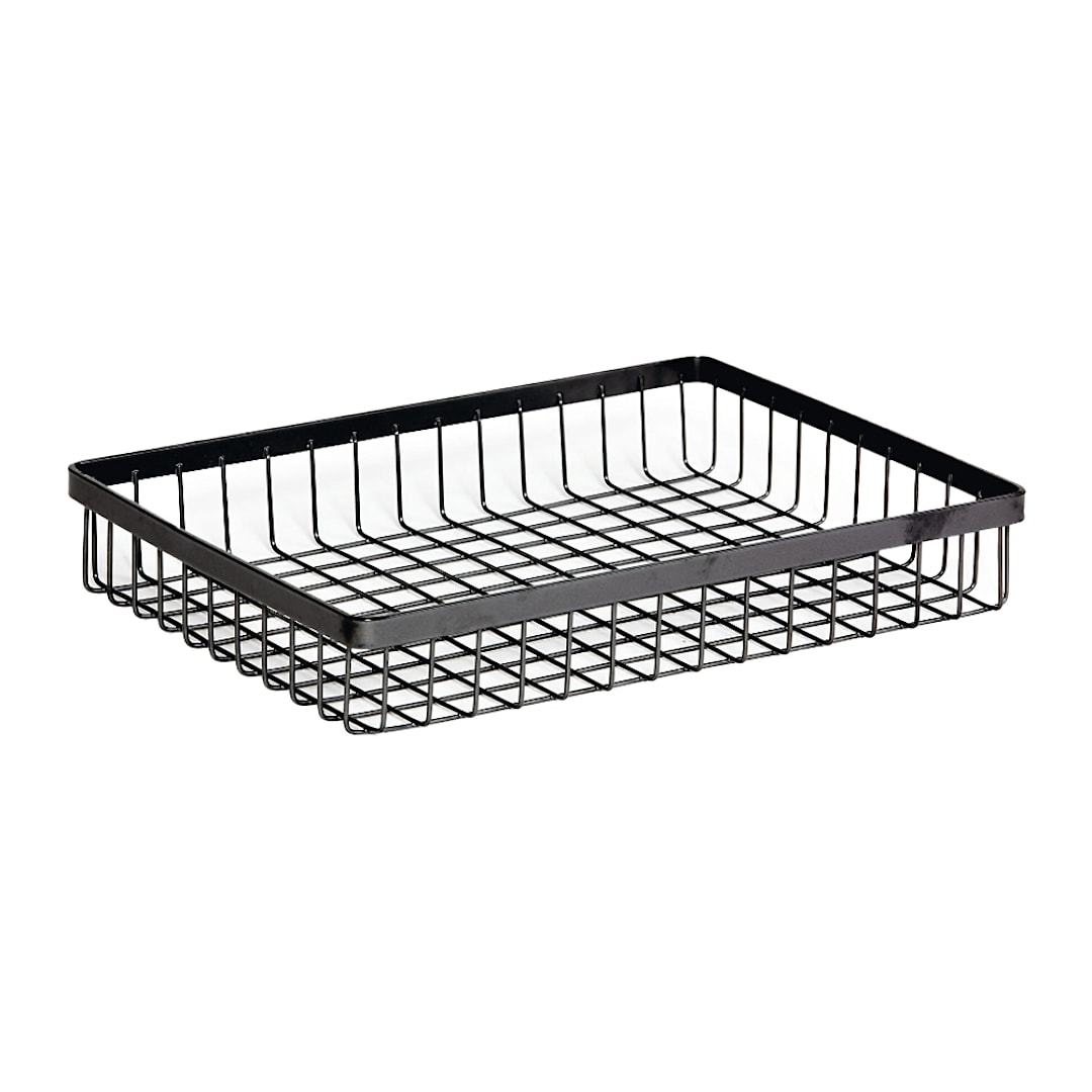G.E.T. WB-1292-MG Metal Gray 12 x 9 x 2" Rectangular Wire Basket