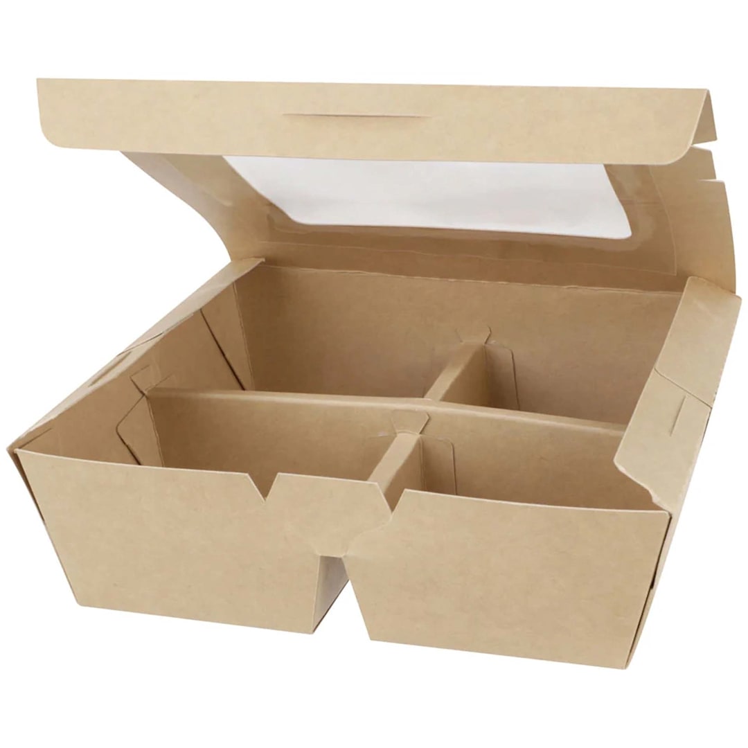 VerTerra VT-PBW-7X7-4C Paperboard 7 x 7 x 2 In. 4-Comp. Box