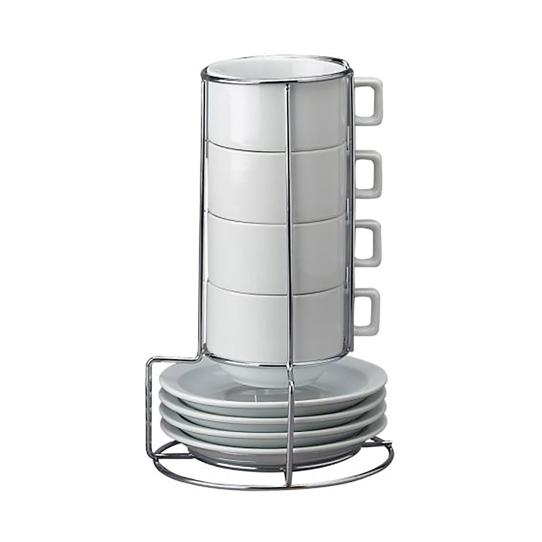 Harold Import NT314 7 Ounce Cappuccino Mug/Saucer Set with Stand
