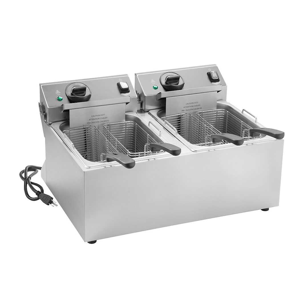 Vollrath CF2-1800DUAL 120V (2) 10 Lb Double Fry Pot Countertop Fryer