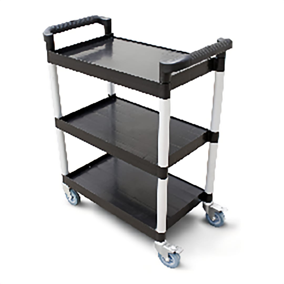 Darling Food Service Black 42.5 x 19.5 x 38.5 3 Shelf Utility Cart