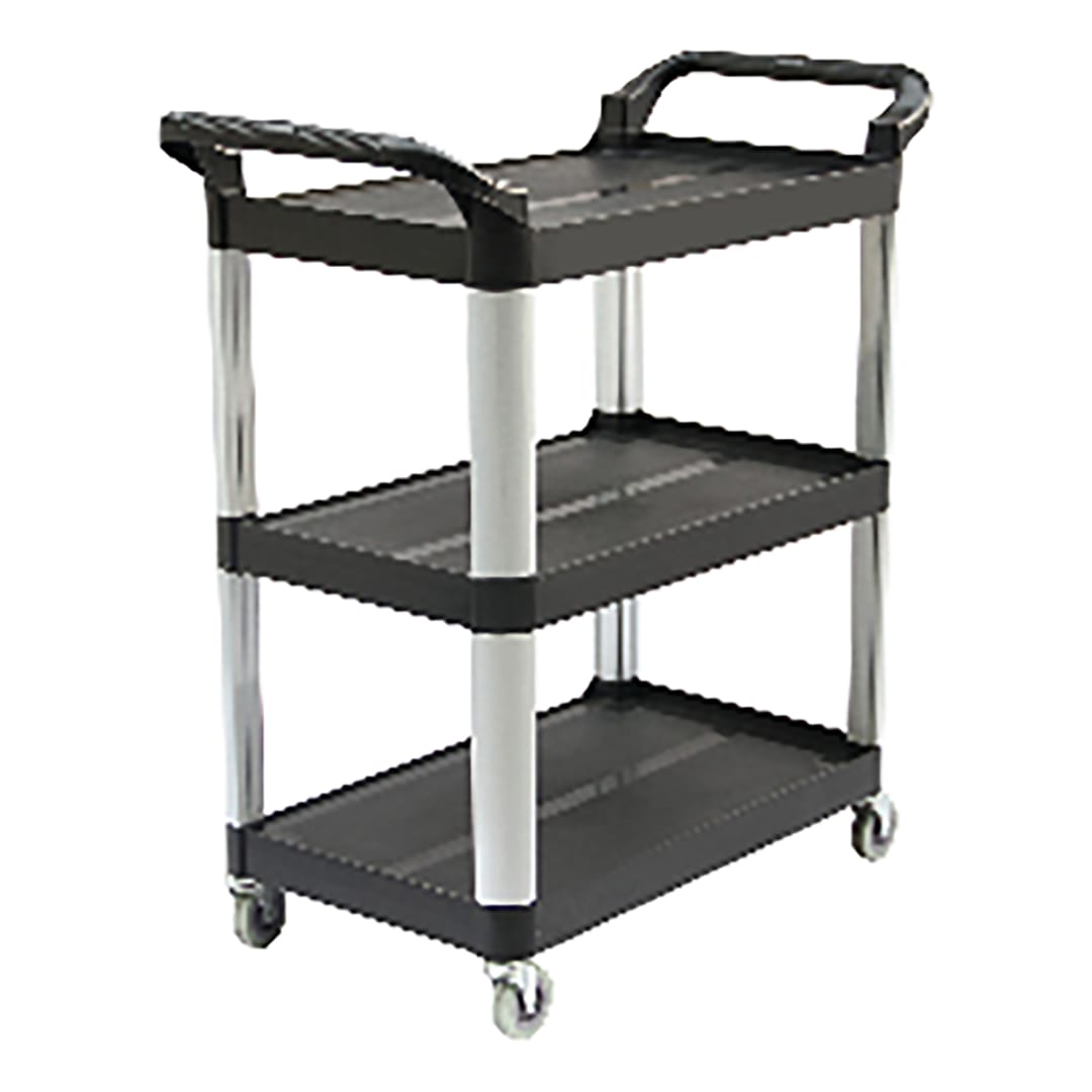 Darling Food Service Black 32 x 16-1/8 x 37-3/8" 3 Shelf Cart