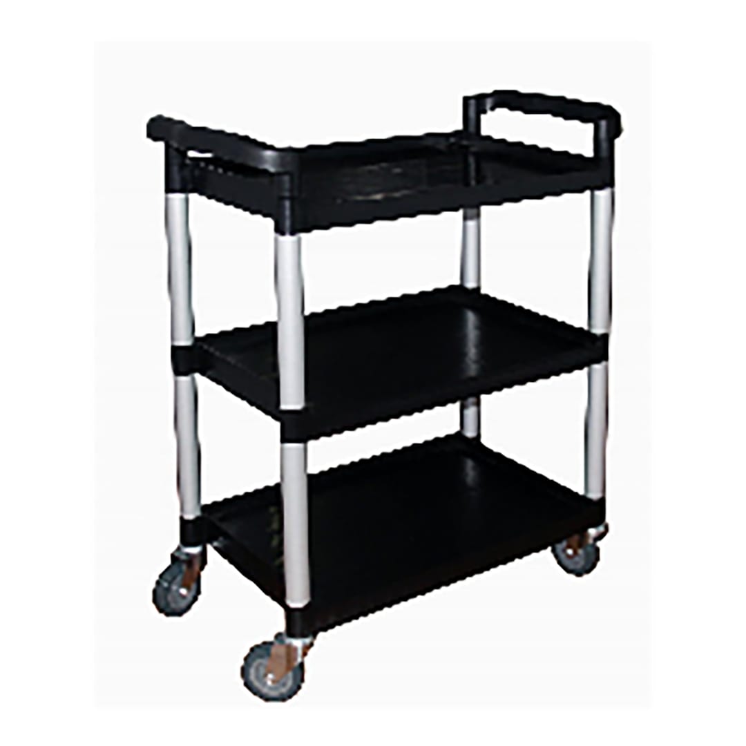 Darling Food Service Black 200 Lb Cap 3 Shelf Utility Cart