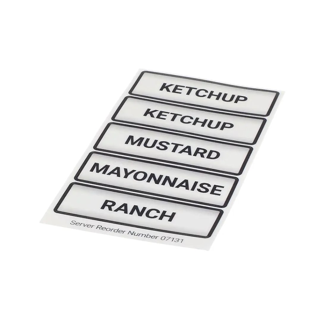 Parts Town SER07131 Server Label Set for Condiment Pump