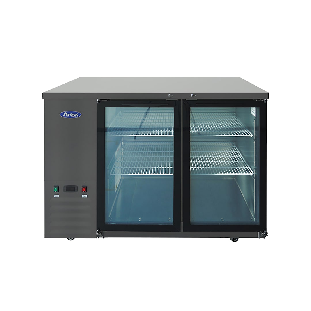 Atosa SBB48GGRAUS2 Black 48"W Glass Door Shallow Depth Back Bar Cooler