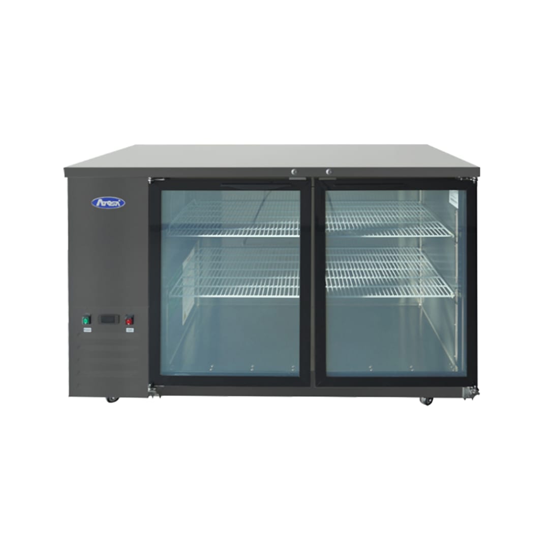 Atosa SBB59GGRAUS2 Black 57.75"W Glass Door Shallow Depth Back Bar Cooler