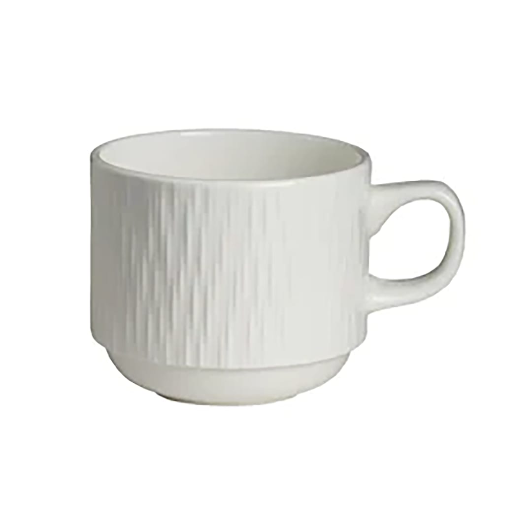 Folio 4422RF015 Lucia White Bone China 8 ounce Cup w/ Handle