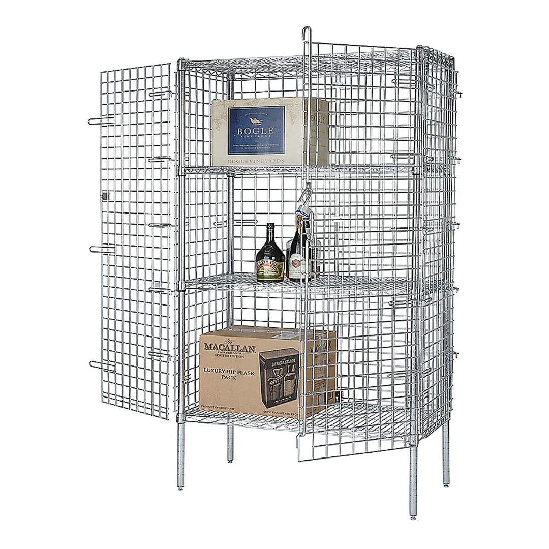 Darling Foodservice Chromate 24 x 60 x 63" Security Cage Kit