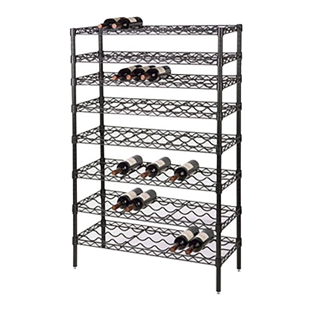 Darling Foodservice Black Epoxy 14 x 48 x 54" Wine Shelving Kit