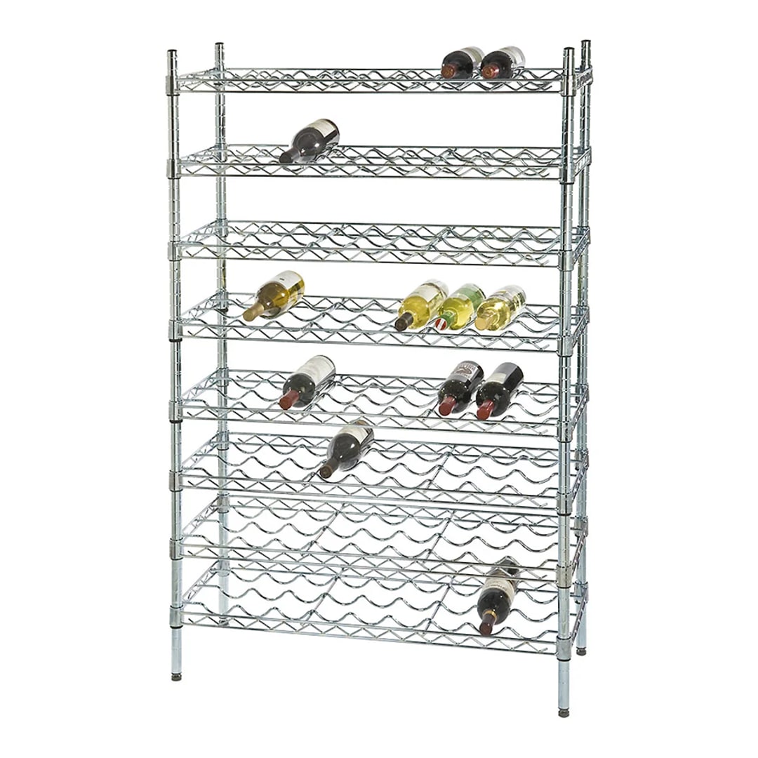 Darling Foodservice Chromate 14 x 48 x 54" Wine Shelving Kit