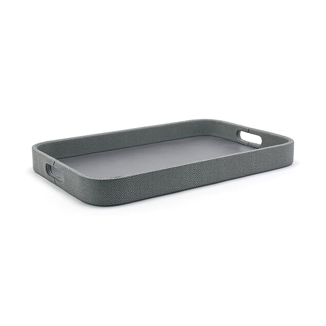 FOH RRT017GYL20 Belize Smoke 18 x 12" Rectangle Tray - 2 / CS