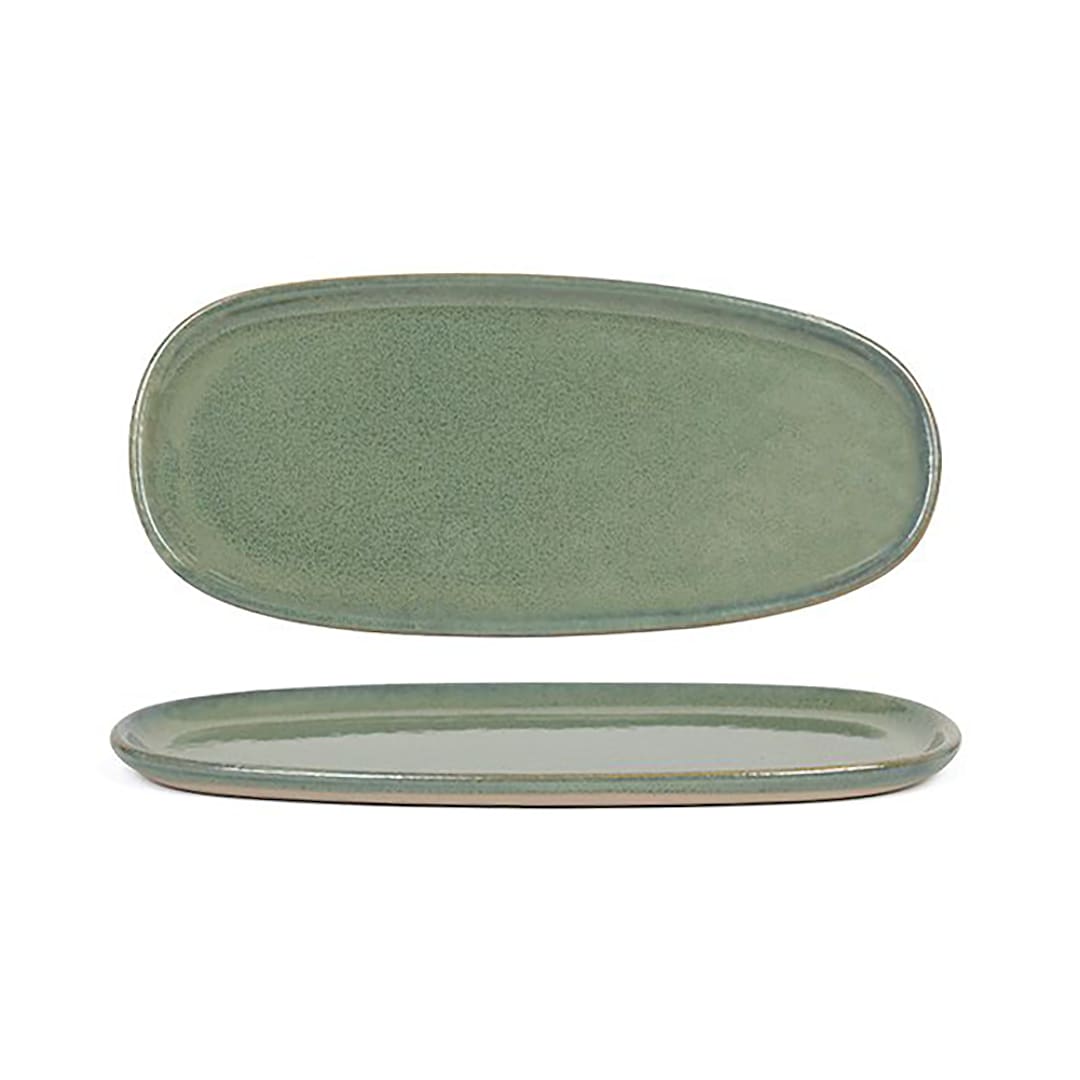 FOH DSP037GRP23 Artefact Moss 11" x 5" Oval Plate