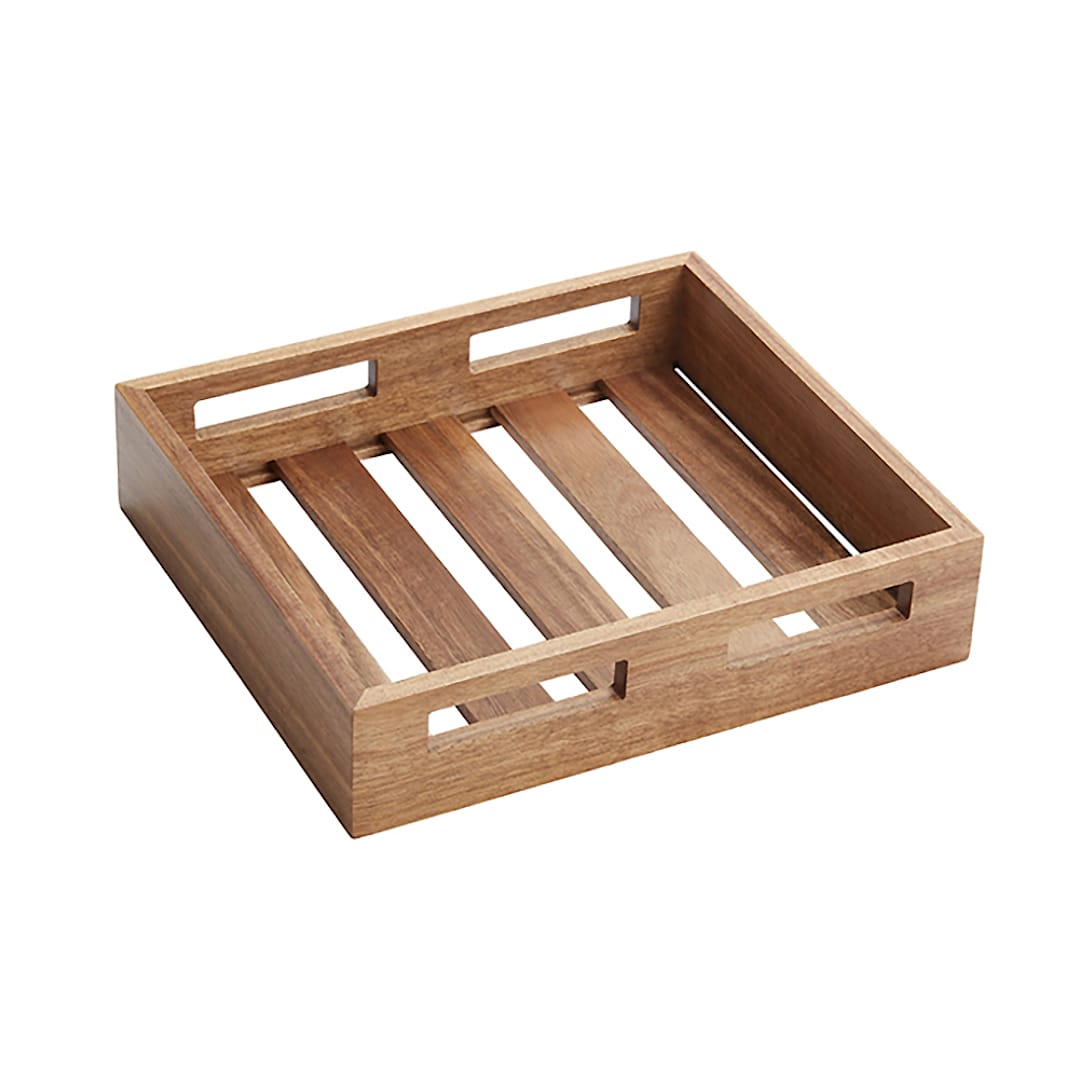 American Metalcraft AWH2 Acacia 11.25 x 9.9 x 2.5" Display Crate