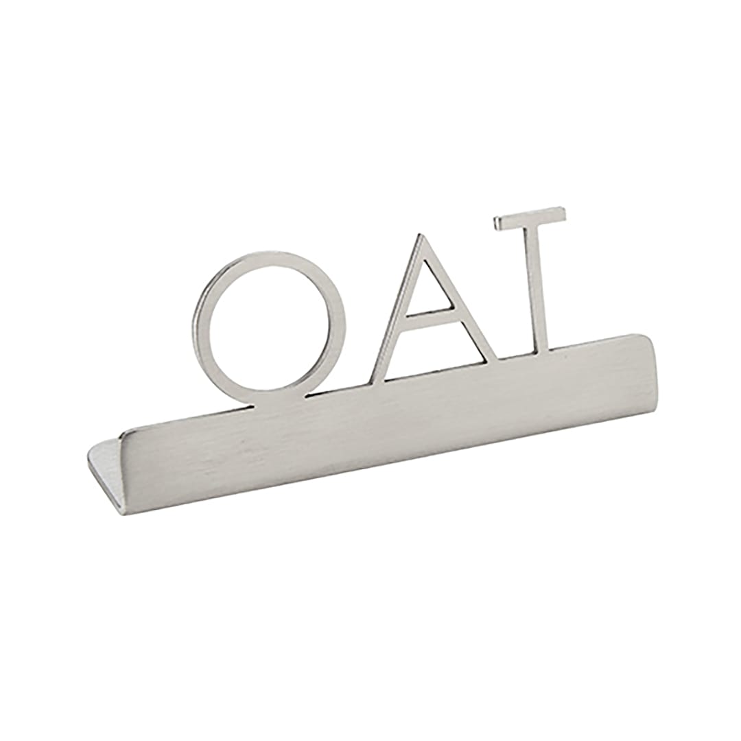 American Metalcraft SSO3 Silver S/S OAT 3 x .75 x 1.5 Table Sign