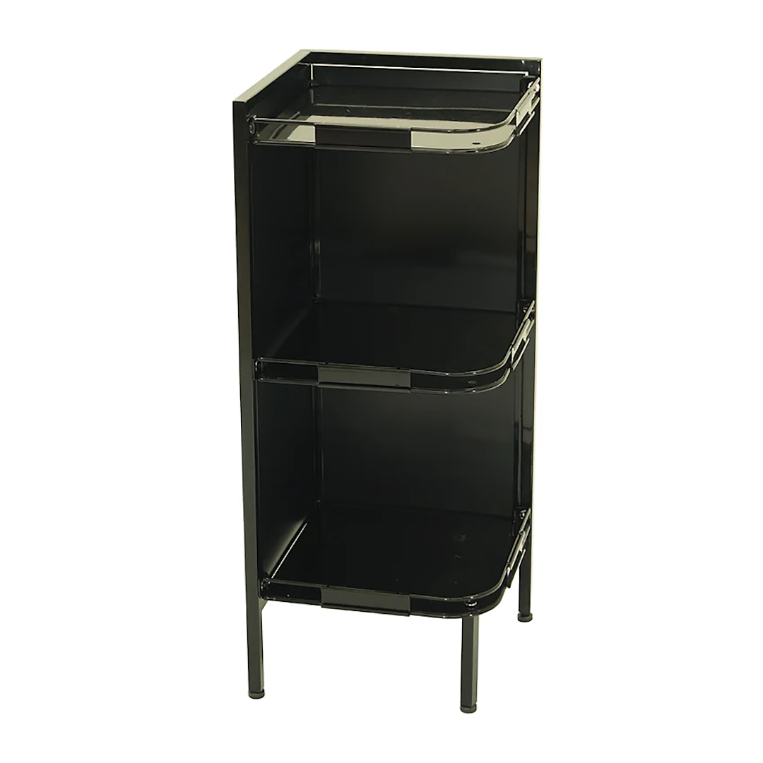 Mobile Merchandisers CU3514-B Black 3-Shelf Adjustable Corner Shelf
