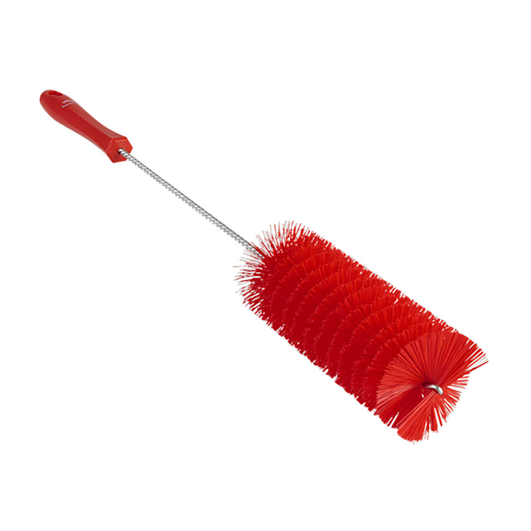 Vikan 53704 Red 2.4"Dia Spiral Bristle Tube Brush