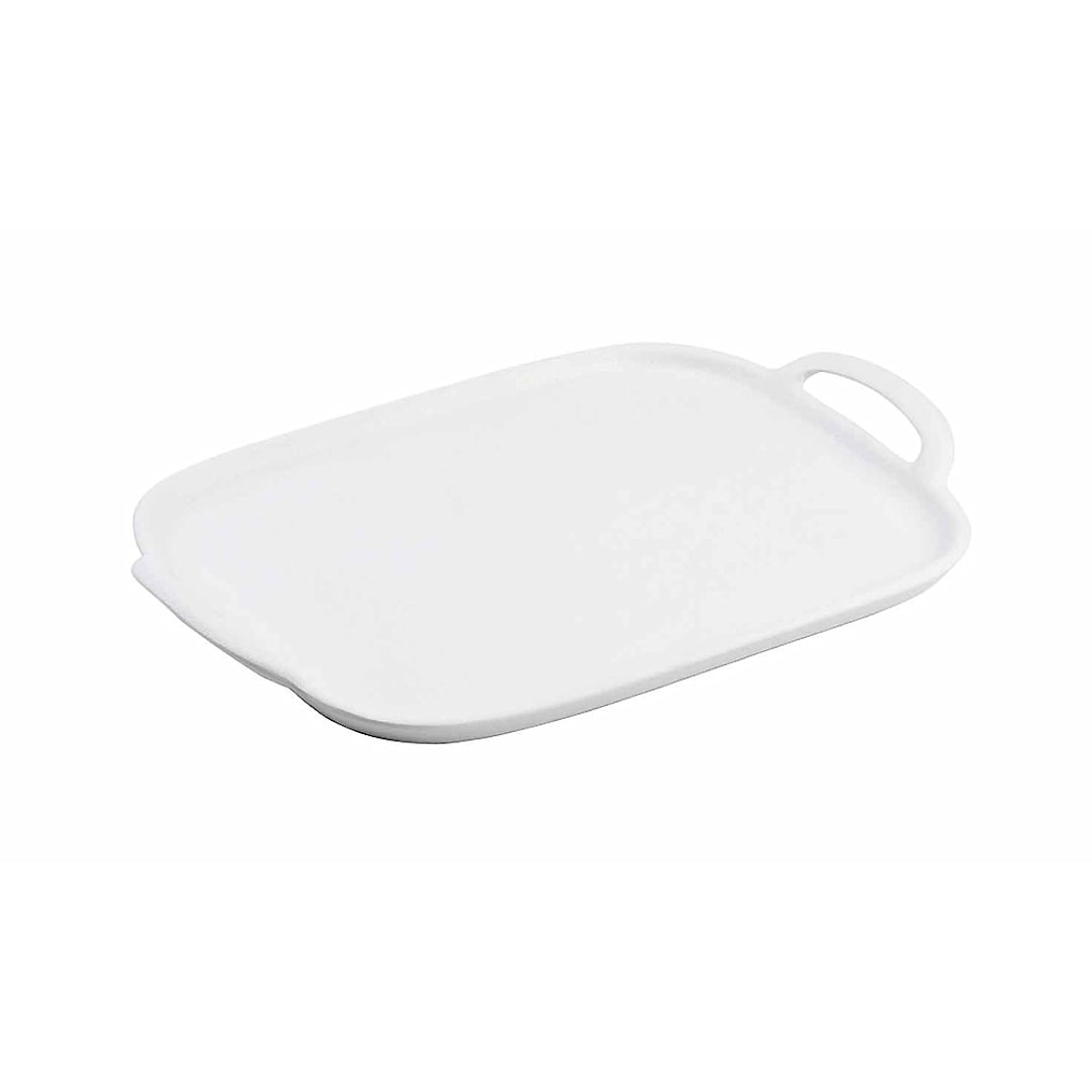 TableCraft 11494 White 12-1/4 x 8" Rectangular Serving Tray