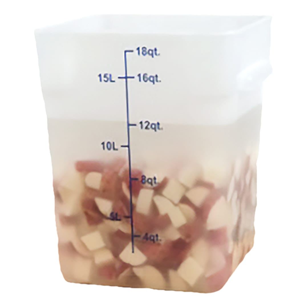 Darling Foodservice Translucent Square 18 quart Storage Container