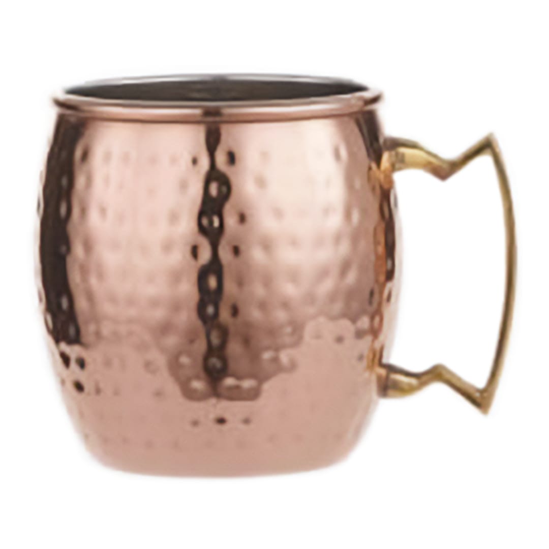 Darling Foodservice Copper Plated Hammered 16 oz Moscow Mule Mug