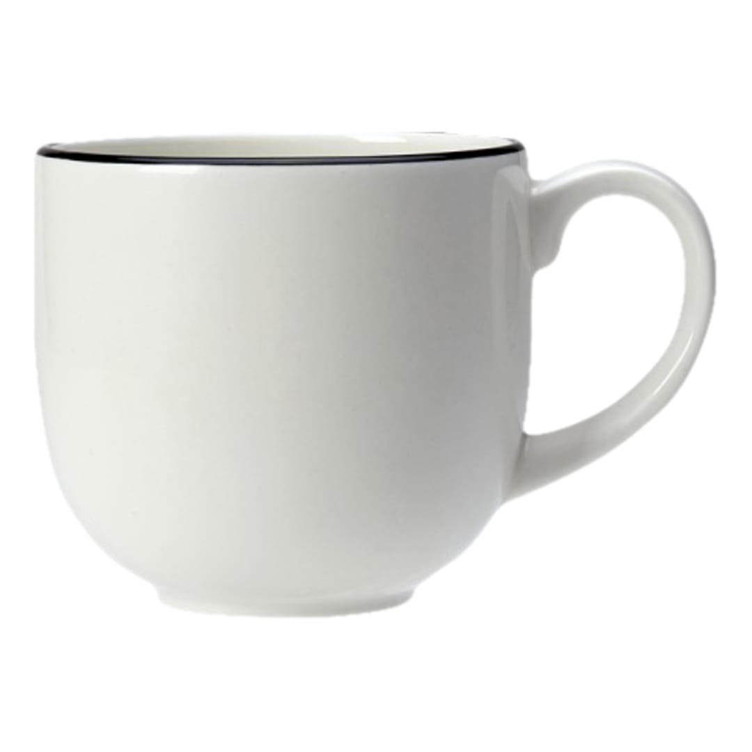 Steelite 12060624 Asteria 10 ounce City Mug with Black Rim