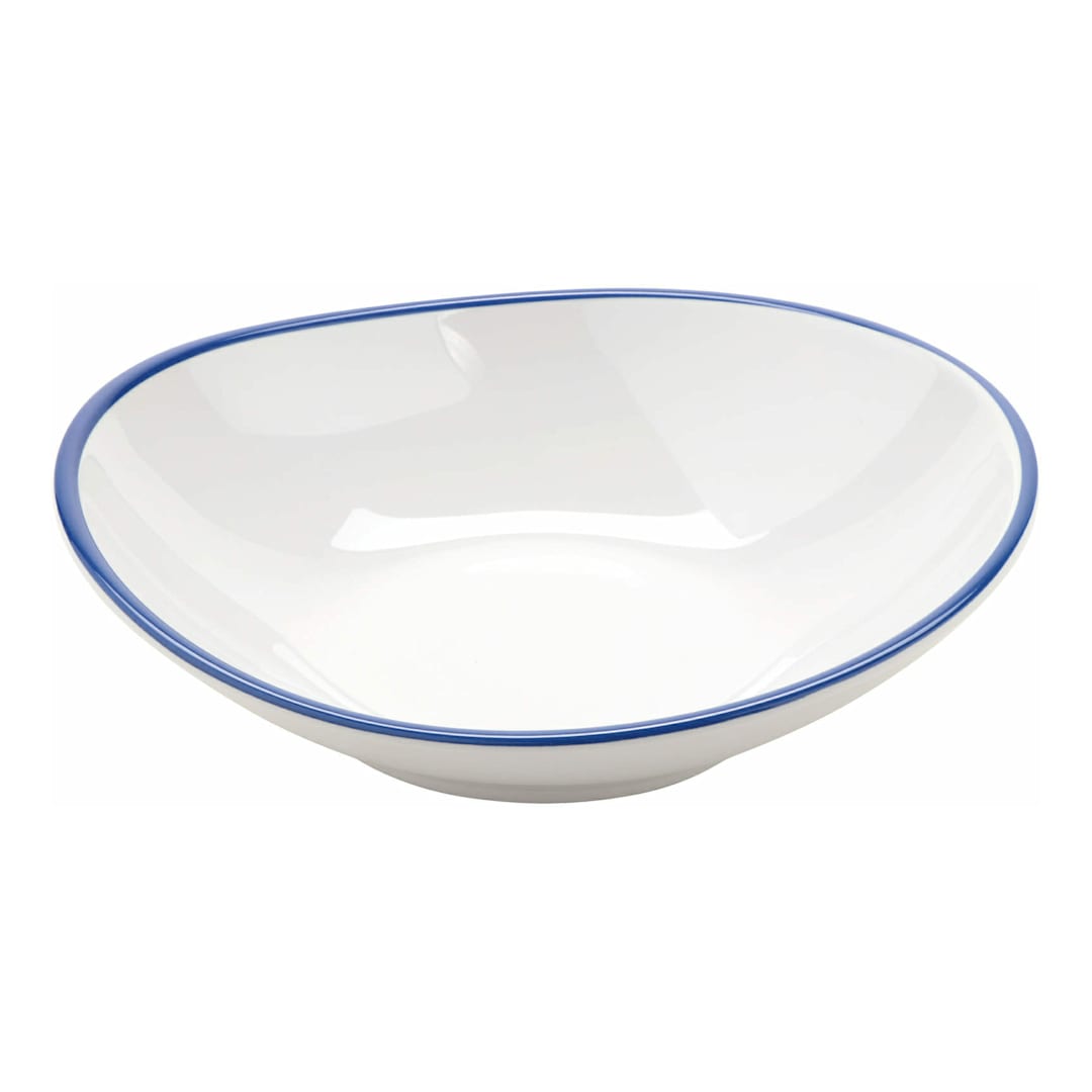 G.E.T. B-100-W/CB Settlement Bistro White / Blue 10 oz Bowl