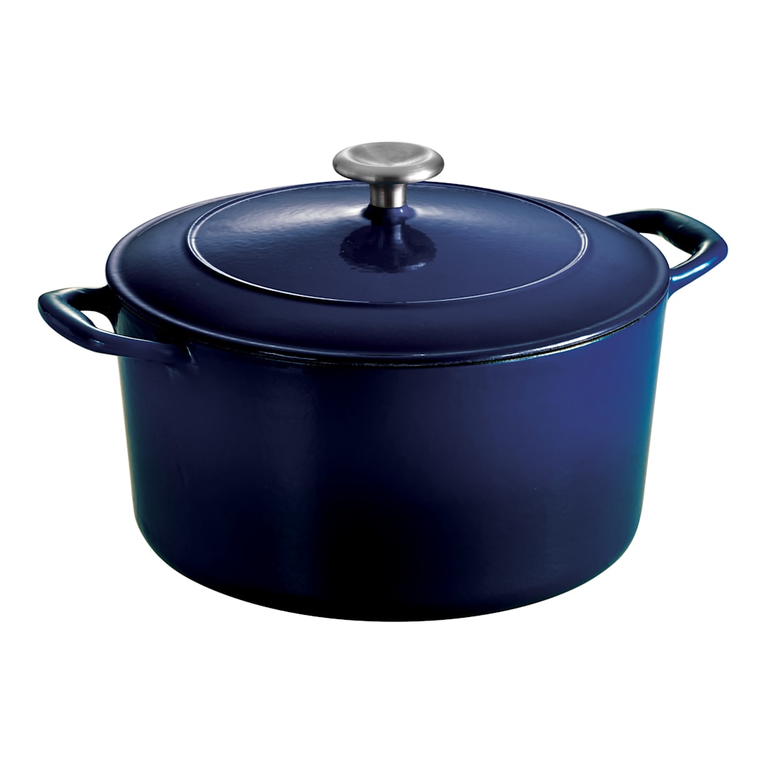 Darling Foodservice Blue Enameled Cast Iron 6.5 quart Dutch Oven w/ Cover