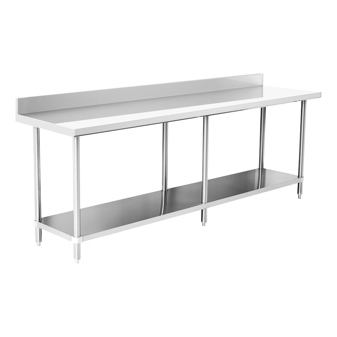 Darling Foodservice 16G S/S 24 x 96 in. Work Table w/ 4 in. Backsplash