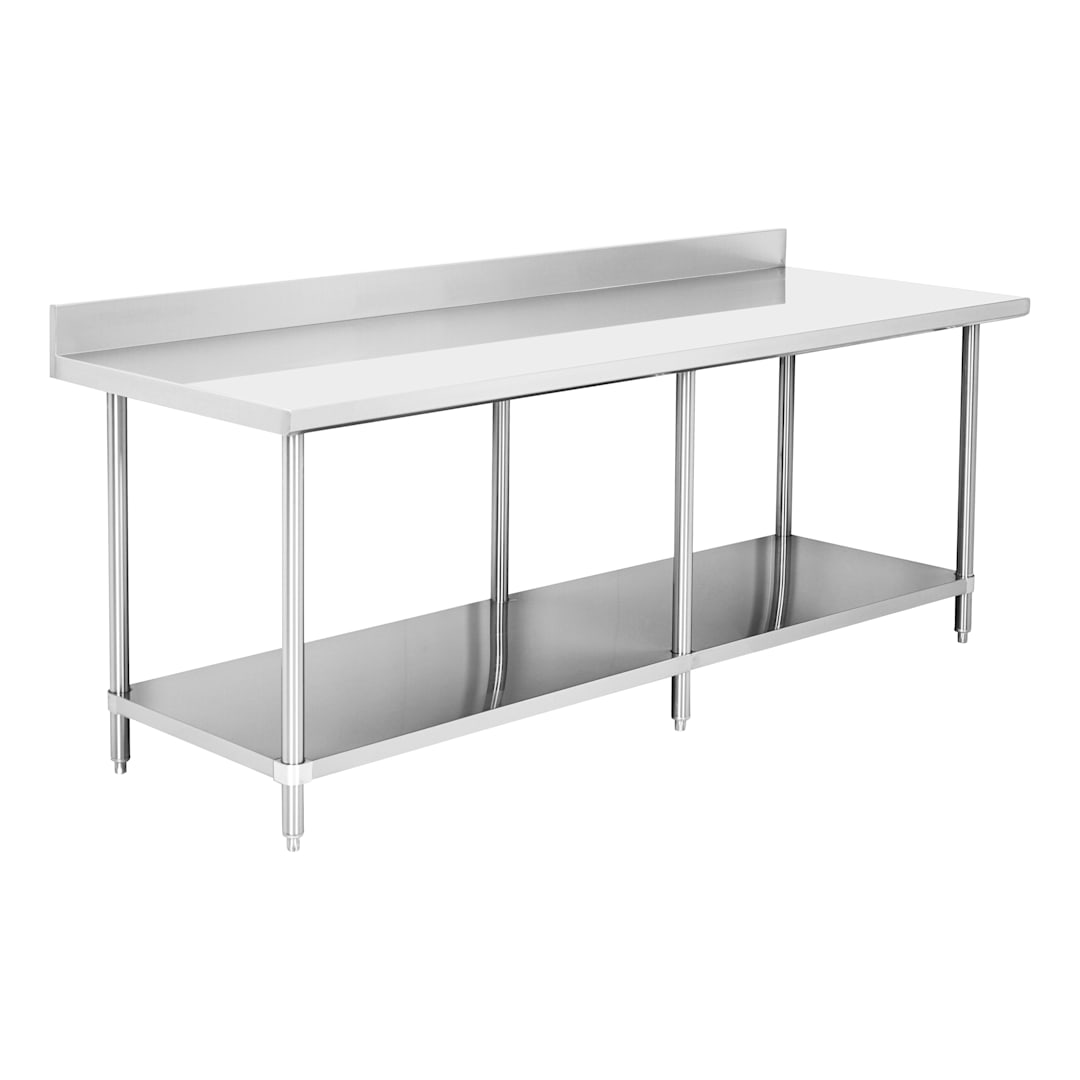 Darling Foodservice 16G S/S 30 x 84 in. Work Table w/ 4 in. Backsplash
