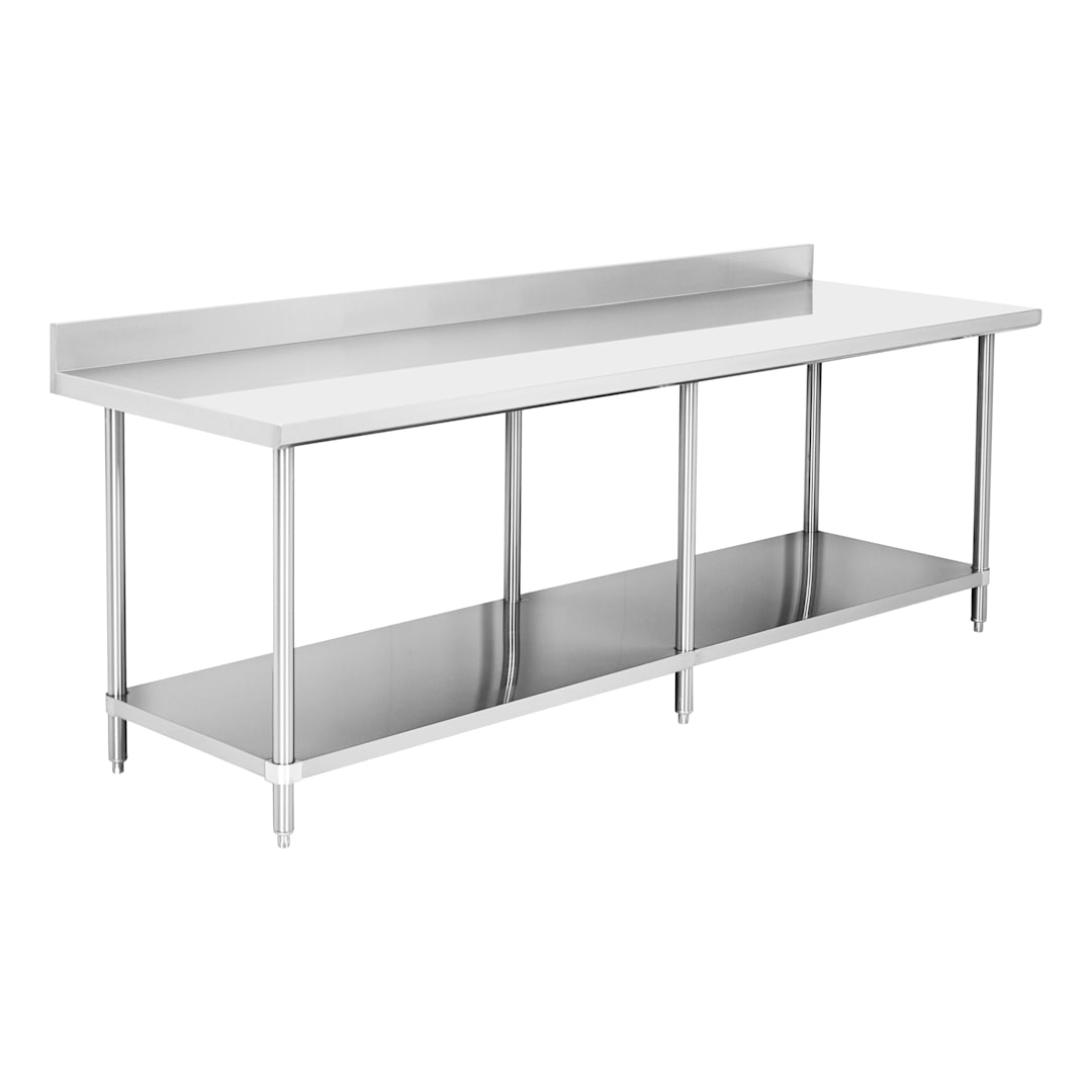 Darling Foodservice 16G S/S 30 x 96 in. Work Table w/ 4 in. Backsplash