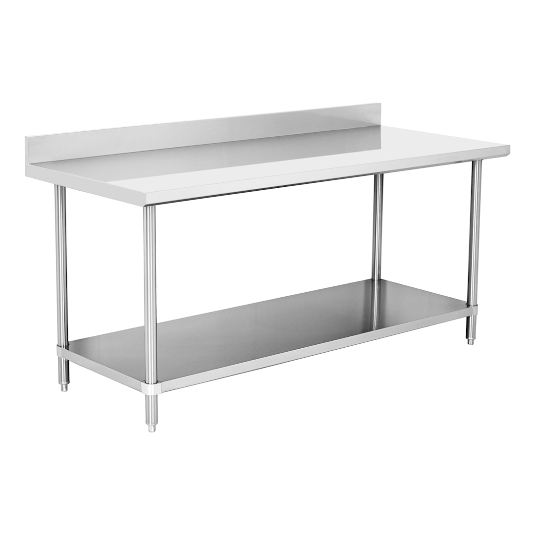 Darling Foodservice 18G S/S 30 x 72 in. Work Table w/ 4 in. Backsplash