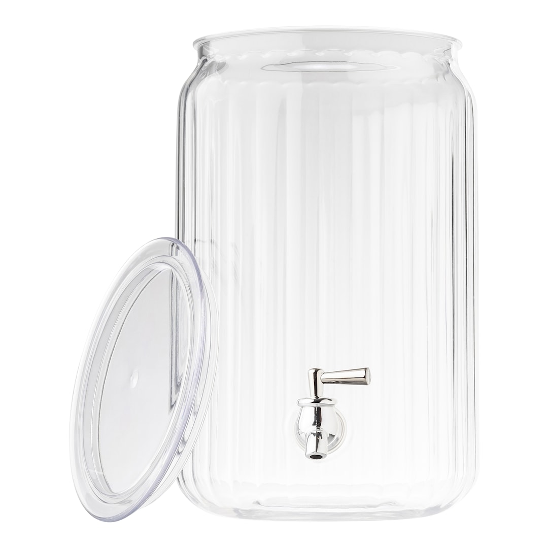 TableCraft 12295 Acrylic Fluted 2 Gallon Beverage Dispenser