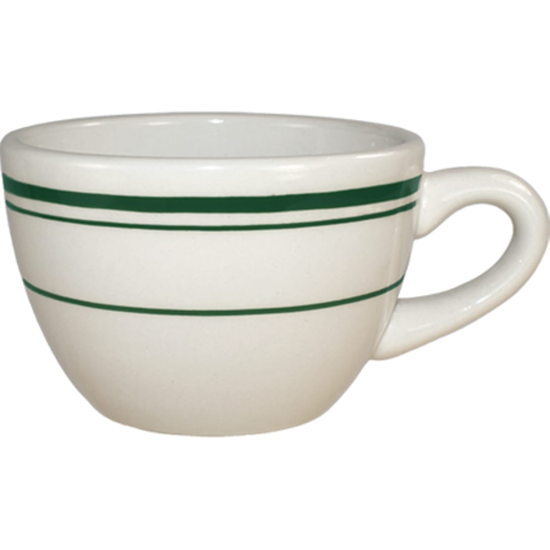Int'l Tableware VE-37 Verona American White/Green 8 oz. Cup