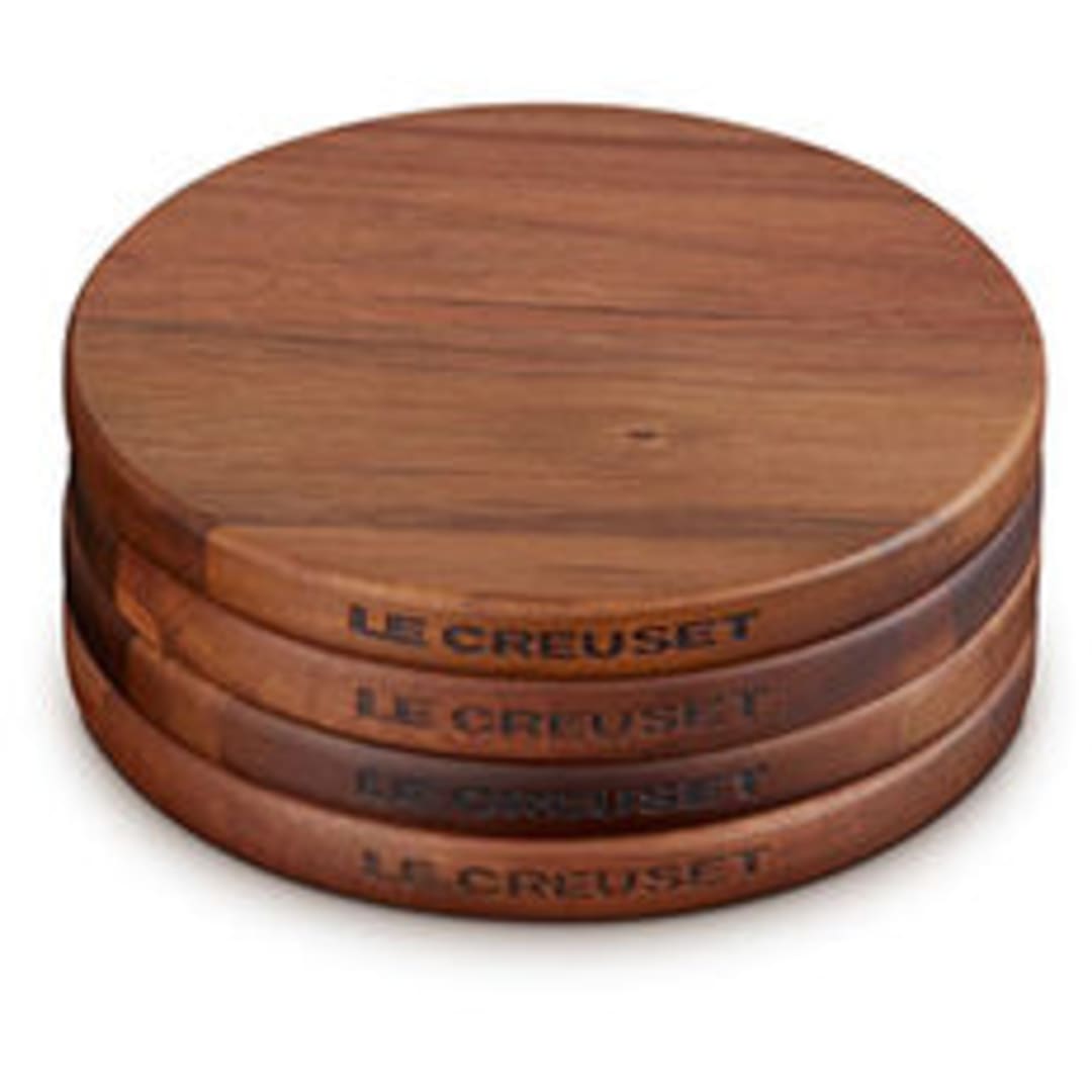Le Creuset ST01052000001001 Gourmand 5.5" Magnetic Wood Trivet - 4 / PK
