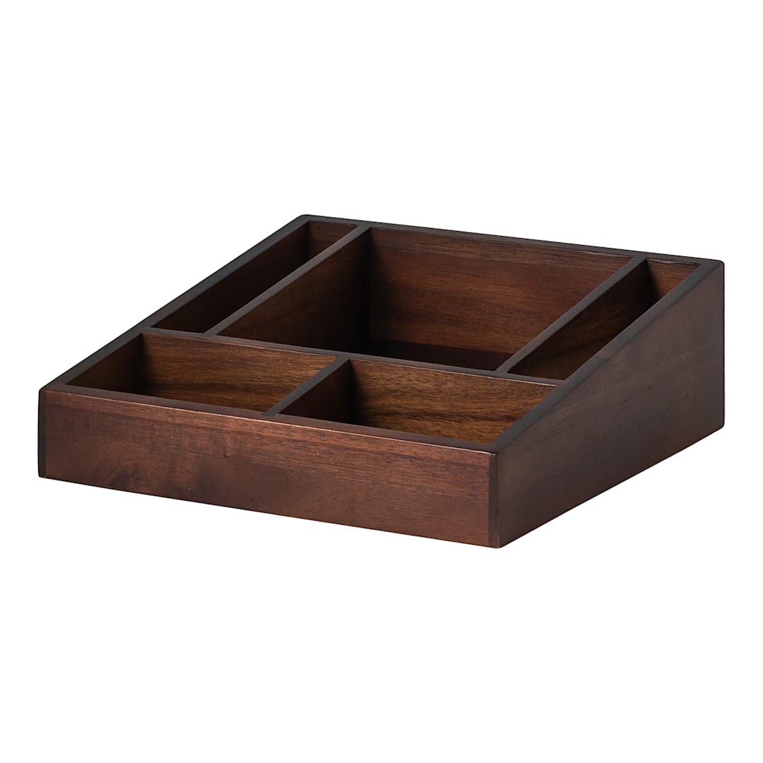Steelite 7367MW511 Spire Natural Wood 8.9 in Square x 3 in Napkin Box