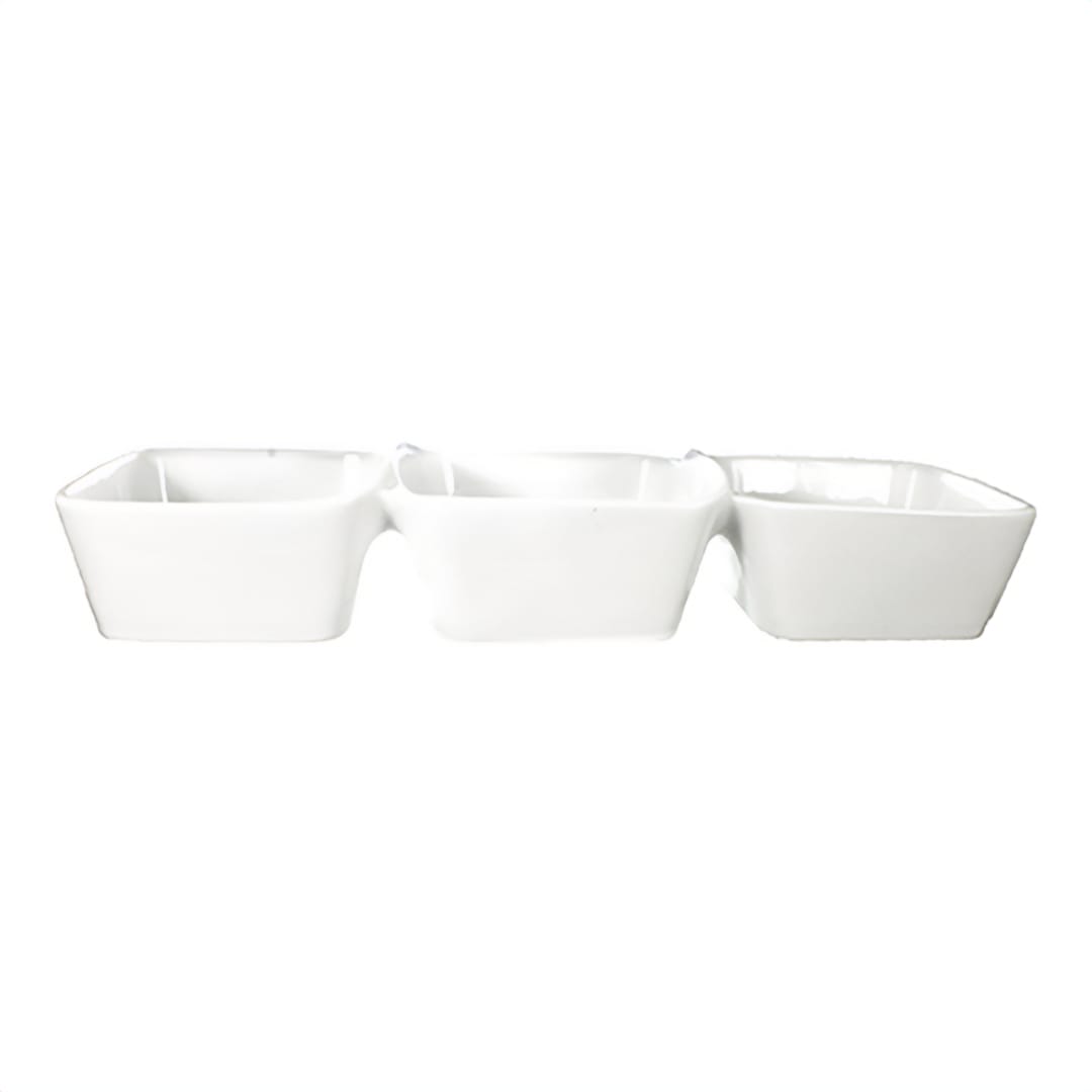 International Tableware EL-333 Elite 3-Cmpt Square 10 oz Bowl - 6 / CS