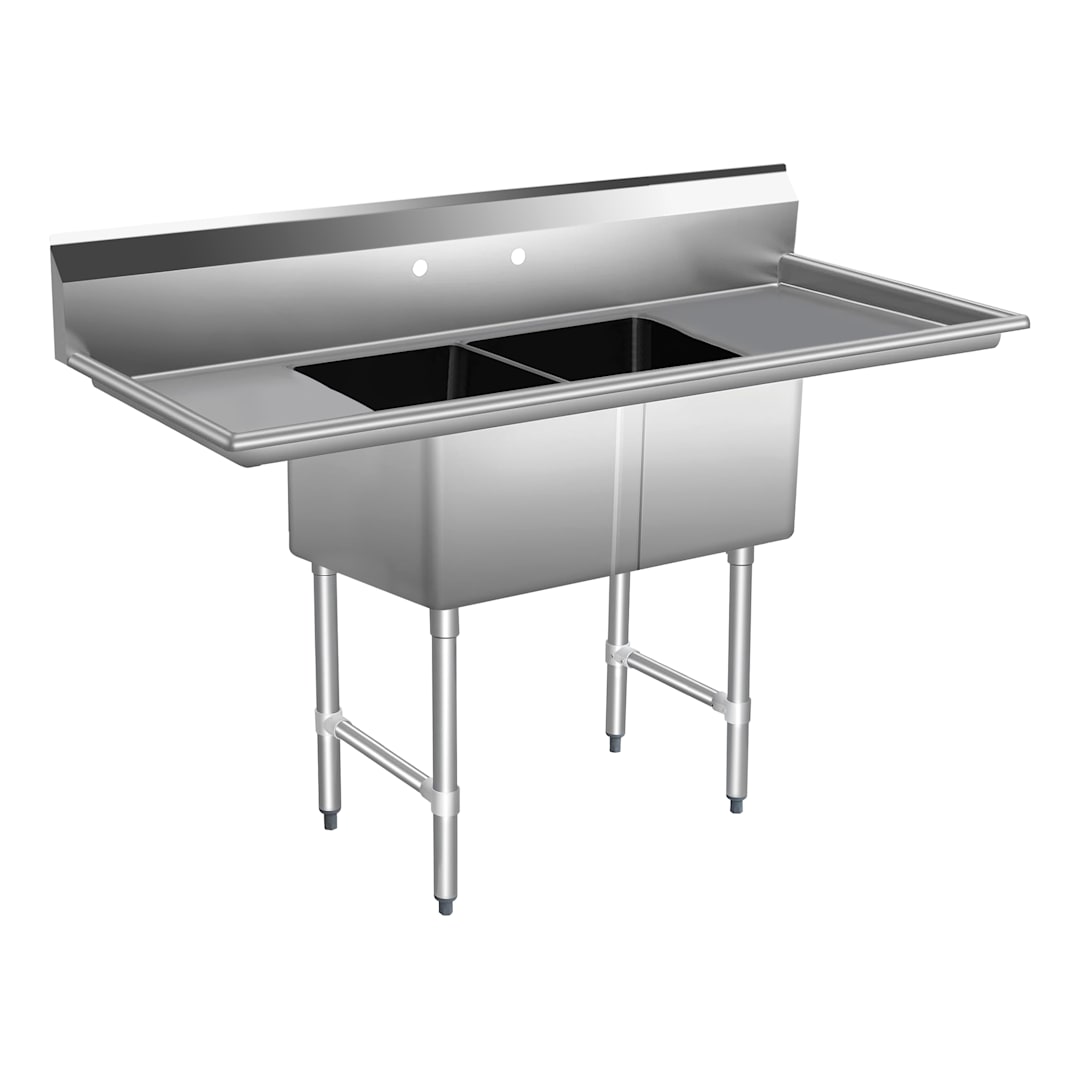 16G Lr18 16 x 20 x 14 2-Compartment Sink Kit with Legs